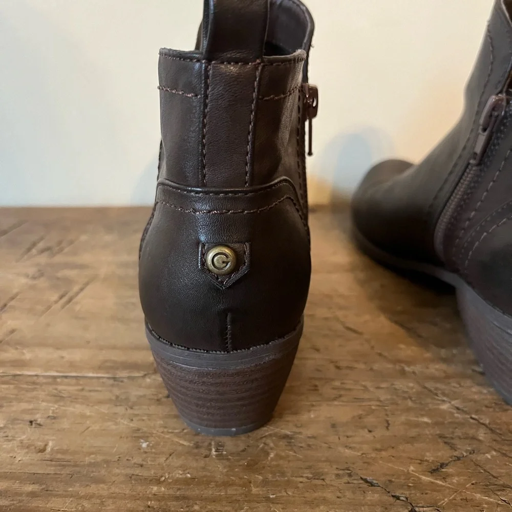G by Guess Chocolate Ankle Booties
